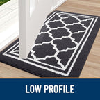 Buganda Indoor Door Mat, Dirt-Resistant and Absorbent Doormat, Anti-Slip, Low Profile Floor Mats for Inside Entryway, Front, and Back Door Entrance (30x17 Inches, Dark Grey)