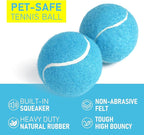 PrimePets Dog Squeaky Toys Bulk 12 Pack, 2.5 Inch Tennis Balls, Small Rubber Toy for Dogs, 4 Assorted Colors - Durable Puppy Toys for Indoor Outdoor Play, Small & Medium Dog Supplies