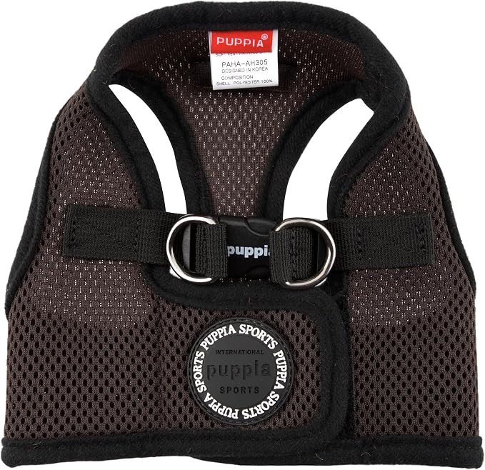 Puppia Soft Vest Dog Harness Step-in Padded Mesh No Choke No Pull Comfortable Walking Running Training for Small Medium Large Dogs, Brown, XXX-Large