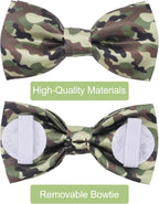 PET SHOW 10 Pack Camo Small Dog Bow Ties Sliding Collar Attachments Puppy Cats Colorful Camouflage Bowties for Medium Dogs Classic Bowknots Party Holiday Pet Grooming Accessories(Small)