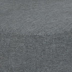 SIMPLIHOME Ramsay 16 inch Wide Contemporary Irregular Footstool in Grey Linen Look Fabric, Fully Assembled for the Living Room