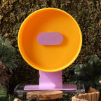 Silent Hamster Wheel 8.7 Inch Dual-Bearings Small Animals Quiet Running Exercise Wheels, Height Adjustable for Dwarf Hamsters, Gerbils, Mice, Hedgehog, or Other Small Pets,Passionfruit Yellow
