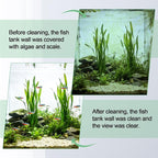 hygger Magnetic Aquarium Fish Tank Glass Cleaner,Detachable Dual-Blades Brush Tool with Floating Scrubber, Double Side Magnetic Algae Scraper for 0-0.25 Inch Thick Glass Aquariums Tank (S)