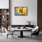 Framed Large Banksy Wall Art for Living Room, Oversized Colorful Graffiti Children Wall Decor, Peaceful Canvas Painting Pictures Modern Artwork Home Decoration for Living Room Bedroom 36"x24"
