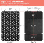 F-color SUV Cargo Liner for Dogs, Water Resistant Pet Cargo Cover Dog Seat Cover Mat for SUVs Sedans Vans with Bumper Flap Protector, Non-Slip, Large Size Universal Fit, Paw Print