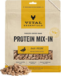 Vital Essentials Freeze Dried Raw Protein Mix-in Dog Food Topper, Duck Mini Nibs Topper for Dogs, 18 oz