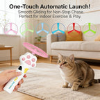 Cat Fetch Toy Launcher,Flying Disc Launcher Toy Rechargeable with 10 Flying Discs,Flying Cat Toy Disc Launcher for Kitten Dog Playing Interactive Hunting Tracking Toys for Outdoor Indoor,White