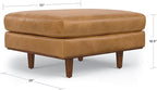 SIMPLIHOME Morrison 33 inch Wide Ottoman in Sienna Genuine Leather, Multifunctional Footrest, Coffee Table, and Extra Seating for Living Room, Mid-Century Modern Style