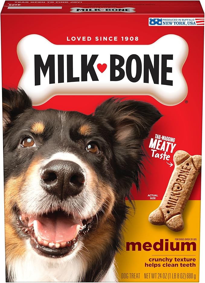 Milk-Bone Original Dog Treats Biscuits for Medium Dogs, 24 Ounces (Packaging May Vary)