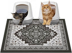Glittme Cat Litter Mat with Non-Slip Bottom Litter Box Mat 33"X22" Litter Trapping Mat Easy to Clean Washable Cat Food Mat for Kitty,L