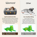 Washable Dog Bed Small Medium Size Dog, Rectangle Orthopedic Pet Bed for Car and Indoor,Fluffy Memory Foam Dog Beds with Anti-Slip Bottom,Grey(25x21x7inchs)