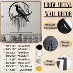 Crow Metal Wall Decor, Raven Wall Art, Large Gothic Raven Decor Hangings, Bird Wall Decor, Metal Tree Branch Decor, Ravens Sign, Raven Art for Living Room (White, 28"x22" |70x56cm, metal wall art)
