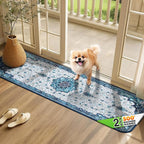 Hompet 2 Pack Super Absorbent Dog Door Mat for Muddy Paws, Washable Pee Pads for Dogs, Reusable Puppy Training Pads, Quick Dry Non-Slip Pet Entryway Rug, Leak-Proof Potty Pad for Indoor Floors 18x54