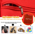 Tomkas Small Dog Sling Carrier - Zipper Pocket & Classic Strap - for 3-10 lbs Pets(Red)