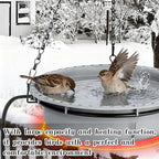 Adnee Hanging Heated Birdbath for Winter Outdoor, 100W Thermostatical Heated Bird Bath with Power Cord, Hanging Garden Bird Bath for Outside Patio Yard Decoration