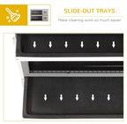 PawHut 54" 2-Story Large Rabbit Hutch Bunny Cage Wooden Pet House Small Animal Habitat with Lockable Doors, No Leak Tray and Waterproof Roof for Outdoor/Indoor Dark Grey