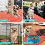 OLANLY Dog Door Mat for Muddy Paws 30x17, Absorbs Moisture and Dirt, Absorbent Non-Slip Washable Doormat, Quick Dry Chenille Mud Mat for Dogs, Entry Indoor Entryway Carpet for Inside Floor, Coral