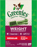 Greenies Weight Management Regular Dog Dental Chews Weight Control Dog Treats, 27 oz. Pack (27 Treats)