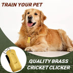 Jenaai 3 Pieces Brass Pet Training Clicker Dog Necklace Signaling Cricket Clicker Training for Puppy Dogs Cat(Gold)