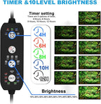 SEAOURA 24/7 Mode Led Aquarium Light for Plants Growth- Sunrise to Moonlight, 7 Colors, Adjustable Timer/Brightness, Full Spectrum Fish Tank Lights for 48 Inch to 54 Inch Tank