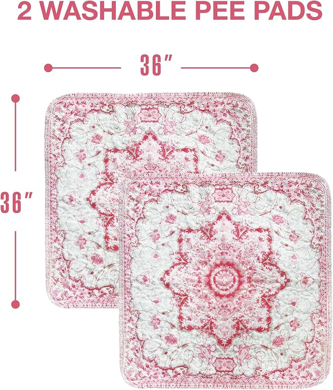 PUPIBOO Washable Pee Pads for Dogs and Cats - Super Absorbent Reusable Puppy Training Pads - 100% Waterproof, Leak-Proof & Non-Slip Whelping Pads for Pet Housebreaking