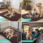 Smiry 2 Piece Dog Door Mat for Muddy Paws, Absorbent Dirt Trapper Non Slip Quick Dry Washable Chenille Mat for Mud Dogs, Entry Rug for Indoor and Outdoor (30x20 Inches, Brown)