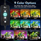 AQQA LED Aquarium Light 24W for 12-18 Inch Fish Tank, 24/7 Mode&DIY Mode Full Spectrum Fish Tank Light, IP68 Waterproof High Lumen Aquarium Plant Light, Adjustable Brightness/Timer, Memory Function