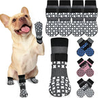 Non-Slip Dog Socks for Hardwood Floors Anti Slip Double-Sided Grippy Socks for Senior Dogs to Prevent Licking Paws, Scratching & Hot Pavement Premium Dog Paw Protector with Grippers Grey M