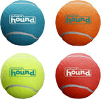 Outward Hound Squeaker Ballz 4-Pack Tennis Ball Dog Toys with Squeaker, Interactive Fetch Play for Pets 50 lbs and Over, Training Balls for Indoor & Outdoor Exercise, Large, 3-inch