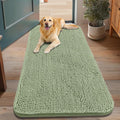 Smiry Dog Door Mat for Muddy Paws 48x30, Absorbs Moisture and Dirt Doormat, Non-Slip Washable Quick Dry Chenille Front Door Mat Indoor Entrance, Entryway Carpet for Inside Floor, Sage Green
