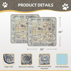 SCLOSE Washable Pee Pad for Dogs 2 Pack, 36" x 36" Reusable Puppy Pads Waterproof Dog Rugs, Super Absorbent, Leakproof, Dog Crate Pad, Playpen Mat, Whelping Pads, Vintage