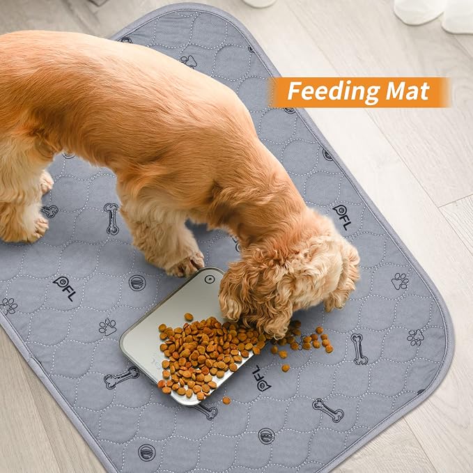 Washable Puppy Pads 2 Pack , 41x41 Reusable Pee Pads for Dogs | Absorbent Whelping Pads with Bone Print, Waterproof Dog Rug Non-Slip Protector for Housbreaking,Potty Training, Bed Couch