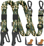 Pawaboo 2Pack Dog Seatbelt for Car, Dog Car Seat Belt Bungee, Dogs Tether with Buckle & Hook Latch, Adjustable Reflective Dogs Cars Harness Leash with 360° Lockable Buckle, Army Green Camouflage