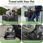 Pawtners Cat Carrier Backpacks Expandable Cat Backpack with Breathable Mesh, Pet Carrier Backpack for Cats Small Dogs Puppies Up to 18 Lbs, Dog Carrier Backpack for Travel Hiking Camping Outdoor