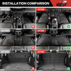 Cargo Mat Floor Liner Compatible with 2018-2025 Jeep Wrangler JL Unlimited 4 Door, Seat Back Cover Cargo Liner Rear Floor Mat for 2024 Jeep Wrangler JL/JLU Accessories