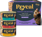 Reveal Natural Wet Cat Food, 12 Count, Grain Free, Limited Ingredient Canned Food for Cats, Fish and Chicken Variety in Broth, 2.47 oz Cans