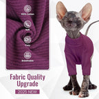 DENTRUN Sphynx Hairless Cats Shirt Pullover Kitten T-Shirts, Breathable Cat Wear Turtleneck Sweater Adorable Cat's Clothes Vest Pajamas Jumpsuit