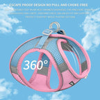 AIITLE Small Harness for Puppy with A Leash - Summer Dog Vest Harness with Super Breathable Mesh, Reflective No-Pull Pet Harness for Outdoor Walking, Camping for Small Dogs, Cats Pink XXS