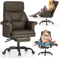 ELABEST C39 Cross Legged Office Chair with Footrest & Convertible Armrests-Pet-Friendly Criss Cross Home Desk Chair, Ergonomic Big and Tall Executive Chair with Lumbar Pillow