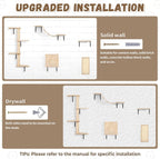 COZIWOW Wall Mounted Cat Furniture, Cat Wall Shelves and Perches, Floating Cat Shelves for Wall Set of 5(Beige)
