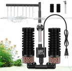 hygger Electric Aquarium Sponge Filter, 5W Quiet Fish Tank Filter Pump with 2 Spare Sponge & Bio Media Balls, Adjustable Outlet Venturi & Rain Mode(L for 29-55 Gal Fish Tank)