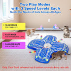 Interactive Cat Toys for Indoor Cats,[Newly Upgraded] Rechargeable Touch Activated Hide and Seek Kitten Toys for Bored Indoor Adult Cats with Fluttering (Blue)