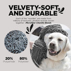 Soggy Doggy Super Shammy Dog Towel - Microfiber Chenille Towel for Drying Dogs and Cleaning Paws - Fast Drying with Hand Pockets for Ease (Gray, 31” x 14”)