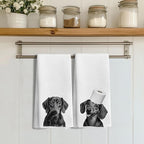 Dachshund Gifts Kitchen Towels Set of 2，Dachshund Gifts for Women Men Decor Accessories Hand Towels for Bathroom，Funny Dog Bathroom Hand Towels，16x24 Inch