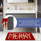 Merry Christmas Door Mats Indoor,Winter Holiday Red Front Door Mat Non-Slip Low Profile Welcome Mat for Outdoor Entrance Indoor Rug Mat Home Patio, Porch, Hallways Floor 30 x 17 Inch