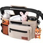 Guiseapue Universal Stroller Organizer with Cup Holder: Baby Essentials, Stroller Caddy with Shoulder Strap, Detachable Phone Bag, Stroller Accessories, Chirstmas New Moms Baby Gifts