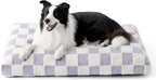 LE SURE Large Dog Beds-Thick Shredded Chopped Foam Pet Bed Indoor with Removable Cover, Cute Modern Fuzzy Plush & Anti Slip Bottom, Purple