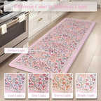 Collive Kitchen Mats Cushioned Anti Fatigue, Waterproof Kitchen Floor Mat Non Slip Desk Rugs Comfort Standing Rug for Sink, Office, Laundry, Home Decor, Pink
