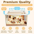 Prolee Hamster Cage Chew Proof, Mice and Rat Habitat Openable Top with Acrylic Sheets, Hamster Habitat Solid Built (24”L x 16" W x 16" H)