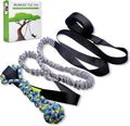LOOBANI Outdoor Bungee Tug Toy, Dog Toy Hanging from Tree for Small to Large Dogs, Interactive Exercise Play Cord & Tether with Chew Rope Toy (Tree Stump Tug of War-Black)